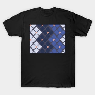 Soft and Sweet Blue and Steel Floral Zig Zag T-Shirt